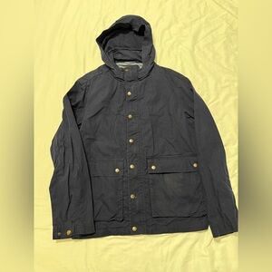 Toms Black Hooded Raincoat with Gold Accents